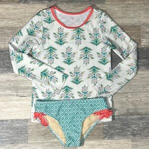 Girl size 12 / two piece rash guard tankini by pink chicken